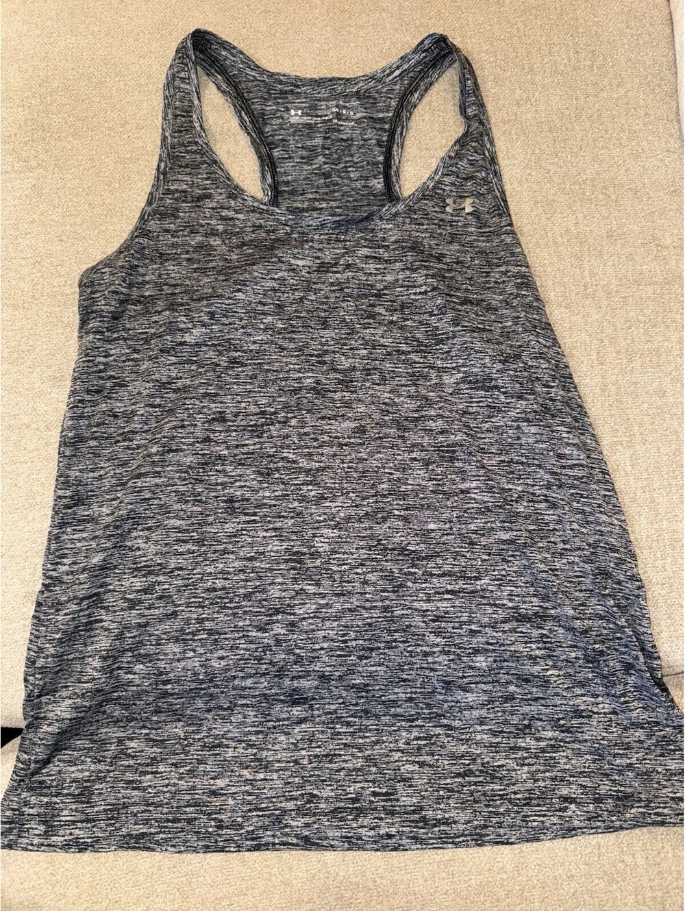 Under Armour Tank Top Women's Large Gray Racerback Heat Gear Tank Top